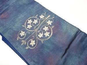 金銀駒刺繍花唐草模様名古屋帯